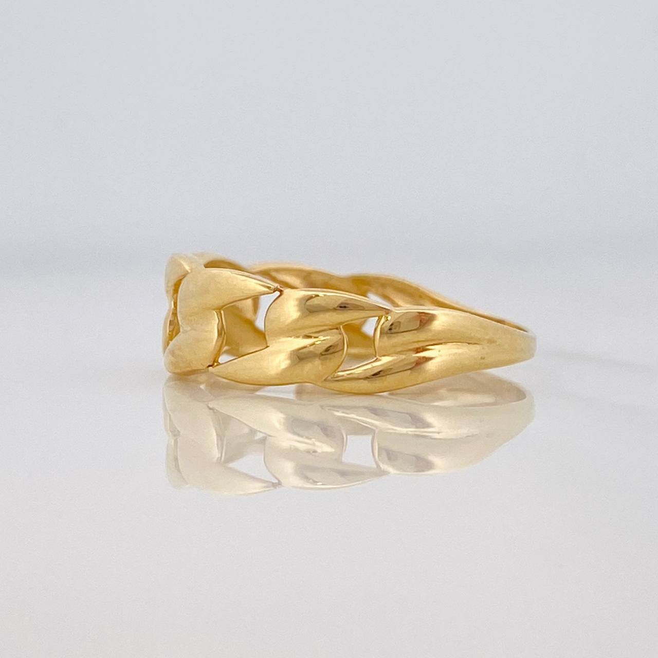 Anillo Eslabones Cubanos 1.55g / T6 1/2 Oro Amarillo 18K