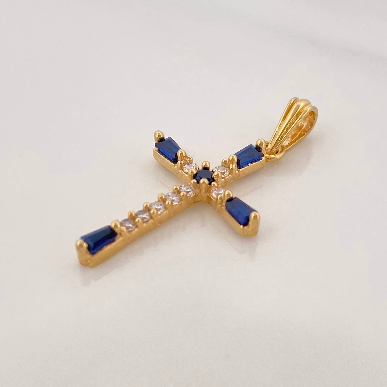 Dije Cruz Bicolor 1.7g / 3cm Oro Amarillo 18K