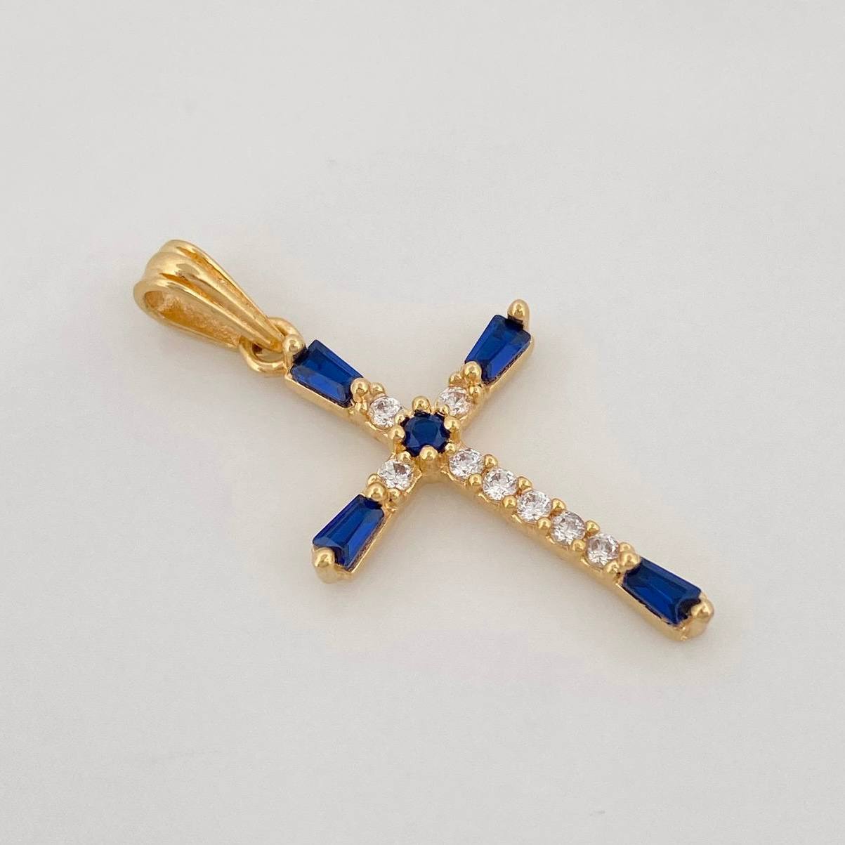 Dije Cruz Bicolor 1.7g / 3cm Oro Amarillo 18K