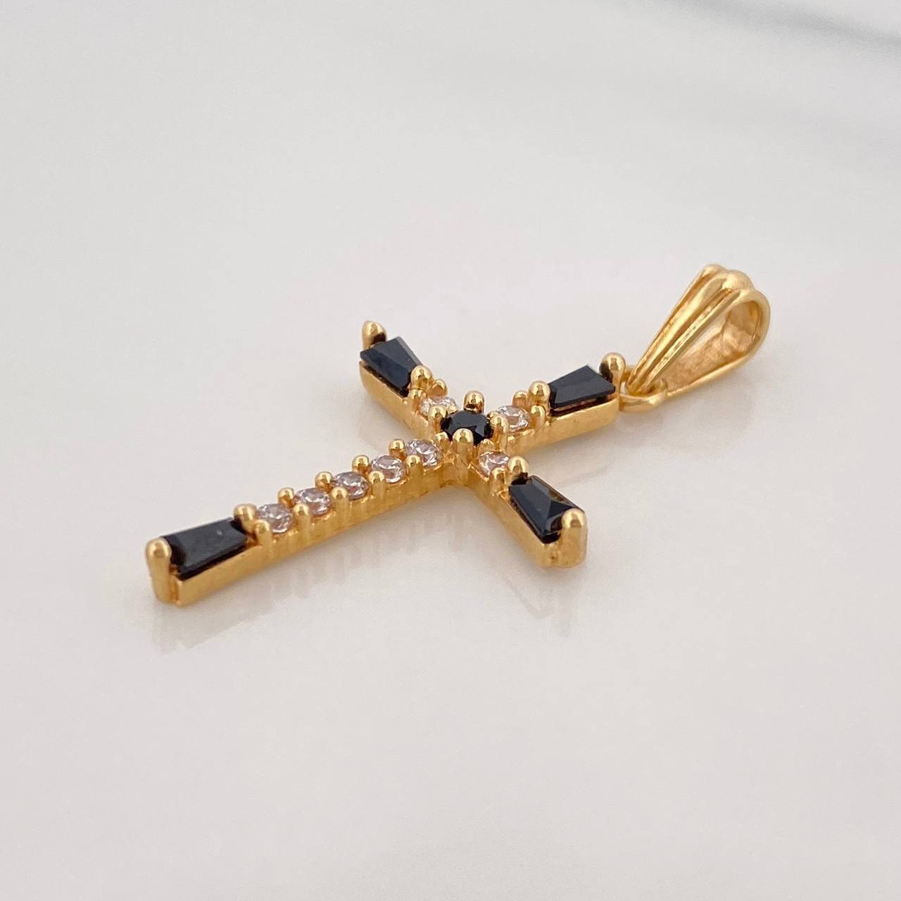 Dije Cruz Bicolor 1.7g / 3cm Oro Amarillo 18K