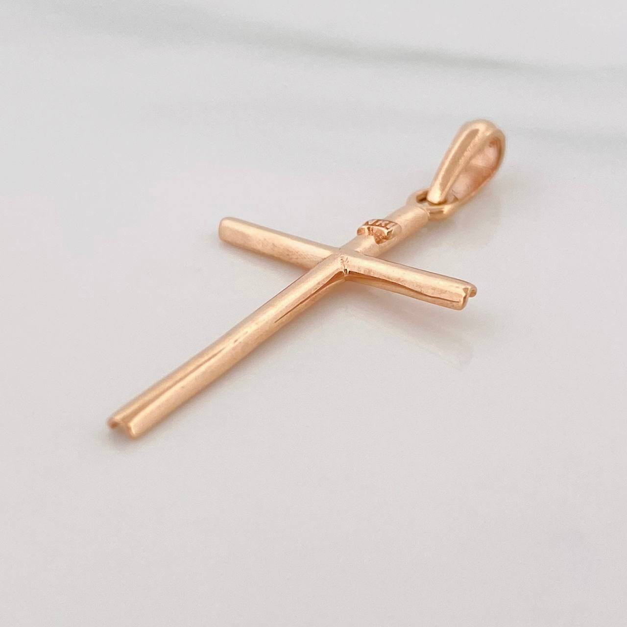 Dije Cruz Lisa 1.05g / 3.5cm Oro Rosa 18K