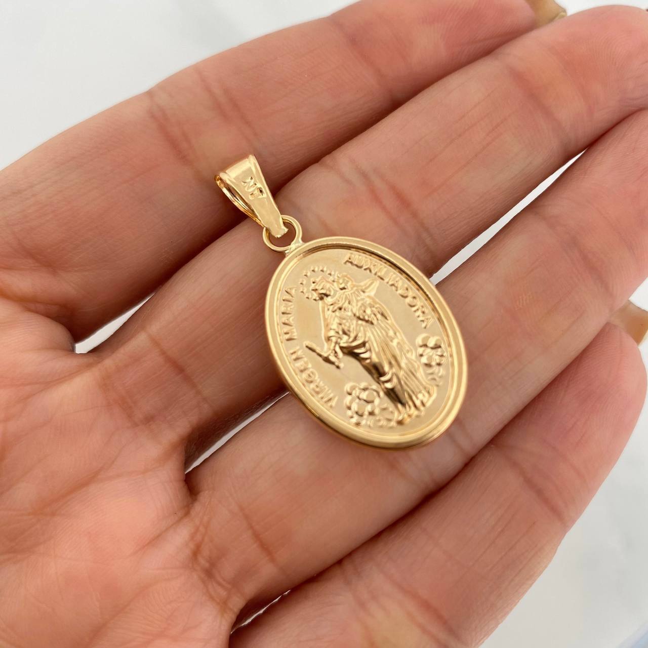Dije Virgen Auxiliadora 2.3g / 3.7cm Oro Amarillo 18K