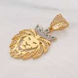 Dije León 3.2g / 3.5cm Dos Oros Amarillo Blanco 18K