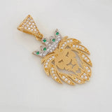 Dije León 3.2g / 3.5cm Dos Oros Amarillo Blanco 18K