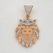Dije León 3.1g / 3.5cm Dos Oros Blanco Rosa 18K