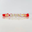 Pulsera Tejida Roja Col Oro Amarillo 18K