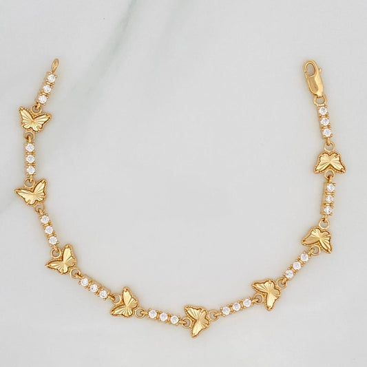 Pulso Tennis Mariposa 6.25g / 18cm / 2.7mm Oro Amarillo 18K
