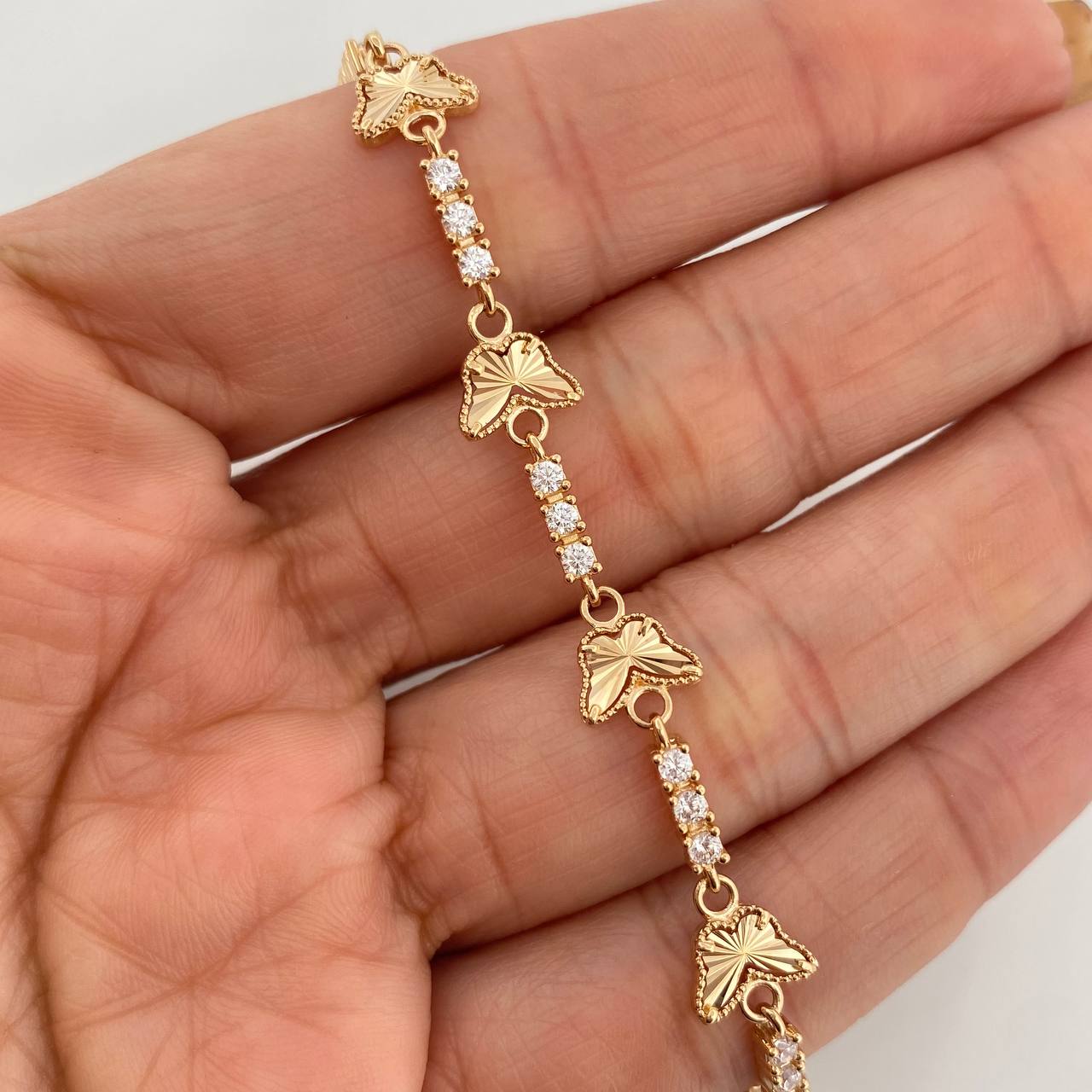 Pulso Tennis Mariposa 6.25g / 18cm / 2.7mm Oro Amarillo 18K
