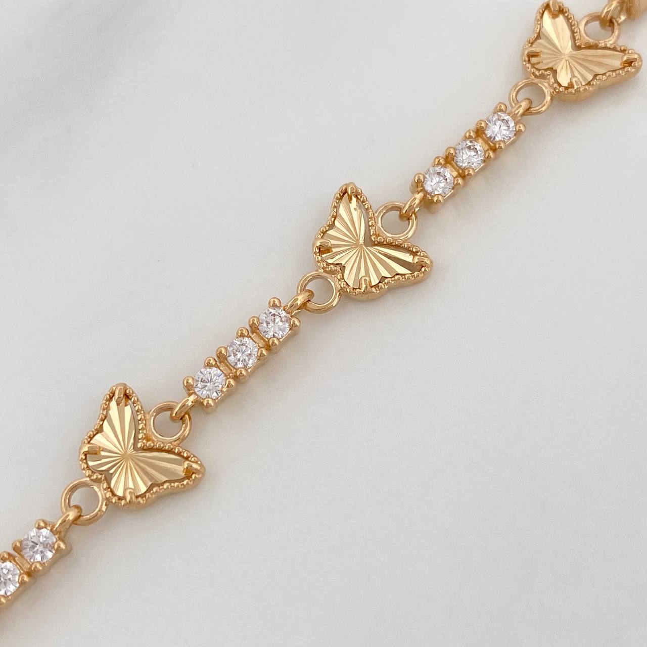Pulso Tennis Mariposa 6.25g / 18cm / 2.7mm Oro Amarillo 18K