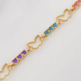 Pulso Tennis Mariposa Diamantado 7.7g / 17.5cm / 2.65mm Oro Amarillo 18K