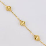 Pulso Trebol Aro Seguido Diamantado 3.8g / 17.1cm / 1.55mm Oro Amarillo 18K
