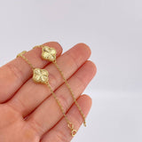 Pulso Trébol Aro Seguido Diamantado 5.75g / 17.2cm / 1.5mm Oro Amarillo 18K