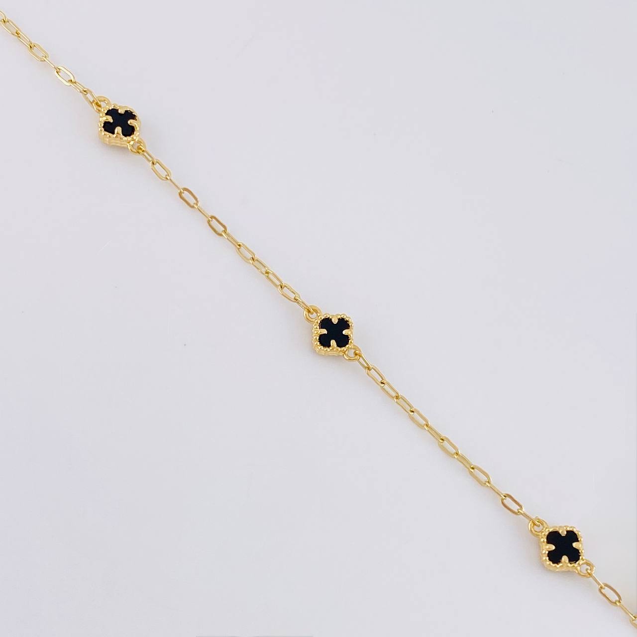 Tobillera Trébol Cajón 3.3g / 26.3cm / 1.6mm Oro Amarillo 18K