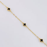 Tobillera Trébol Cajón 3.3g / 26.3cm / 1.6mm Oro Amarillo 18K