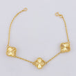 Pulso Trébol Aro Seguido Diamantado 5.75g / 17.2cm / 1.5mm Oro Amarillo 18K
