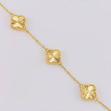 Pulso Trebol Aro Seguido Diamantado 5.75g / 17.6cm / 1.55mm Oro Amarillo 18K