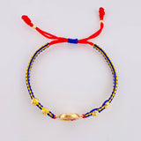Pulsera Tejida Tricolor Escudo Selección Oro Amarillo 18K
