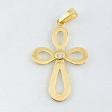 Dije Cruz Floreada 2.7gr / 3.7cm / Oro Amarillo 18K