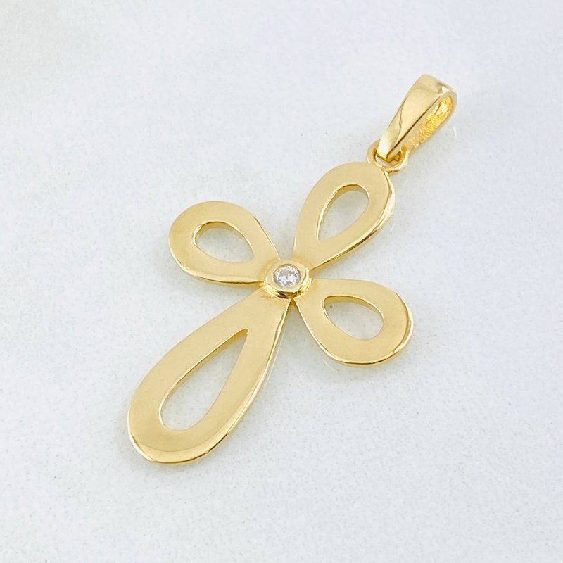 Dije Cruz Floreada 2.7gr / 3.6cm / Oro Amarillo 18K ©