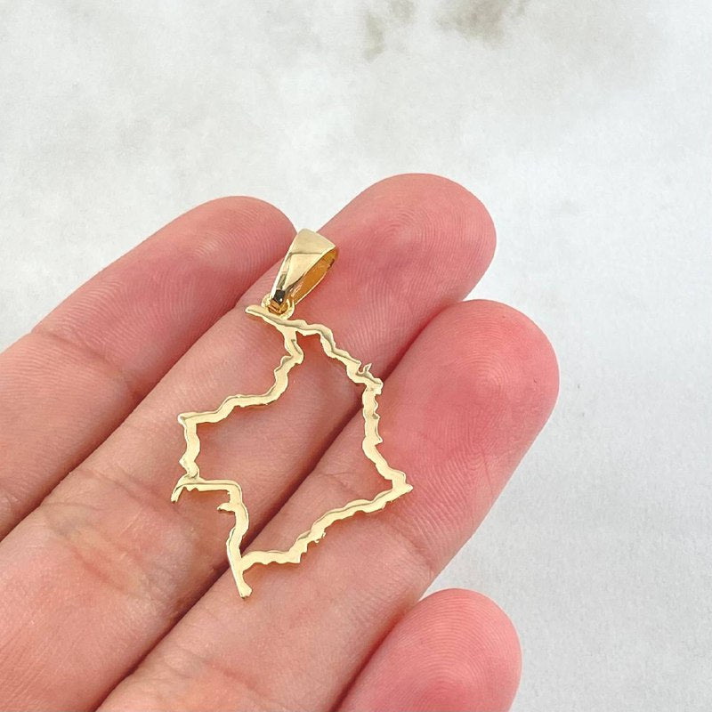 Dije Mapa Colombia 1.9gr / 3.5cm / Oro Amarillo 18K