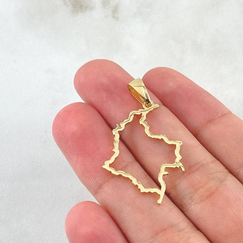 Dije Mapa Colombia 1.65 g / 3.4 cm Oro Amarillo 18K