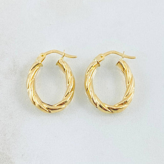 Candongas Mary Ovalada 2gr / 2.2cm / Oro Amarillo 18K *