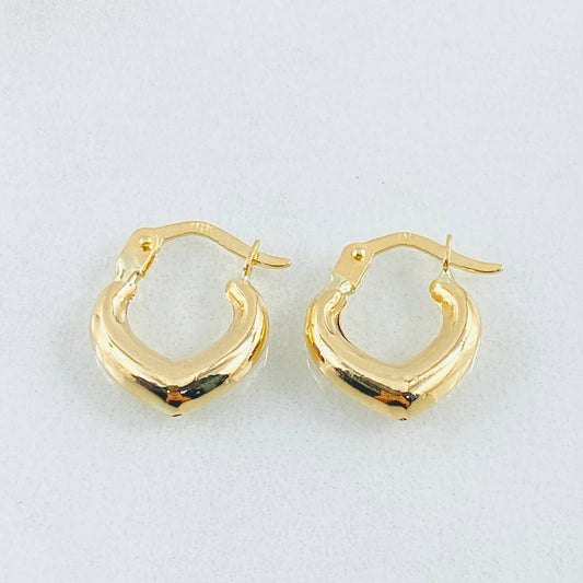 Candongas Corazon 1.05gr / 1.5cm / Oro Amarillo 18K