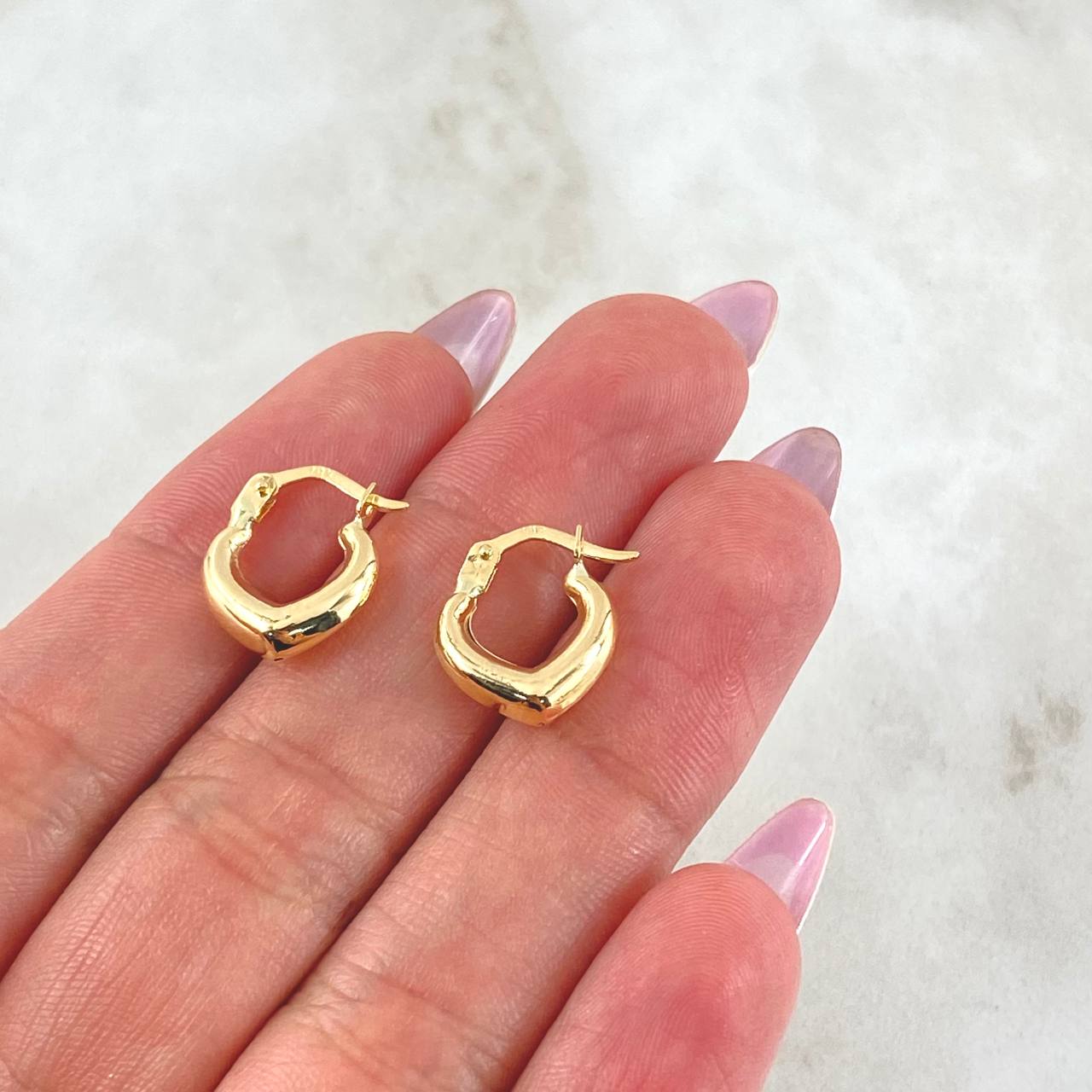 Candongas Corazon 1.05gr / 1.5cm / Oro Amarillo 18K