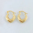 Candongas Corazón Rayado 1.05gr / 1.5cm / Oro Amarillo 18K *
