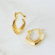 Candongas Corazon Rayado 1.05gr / 1.5cm / Oro Amarillo 18K