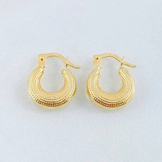 Candongas Meza Punteada 1.2gr / 1.5cm / Oro Amarillo 18K *