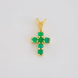 Dije Cruz Tupida Esmeraldas 18pts 0.45g / 1.3cm Oro Amarillo 18K