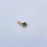 Dije Trebol 0.75gr / 1.5cm / Malaquita Verde Oro Amarillo 18K &