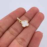 Dije Trebol 1gr / 1.7cm / Nacar Blanco Oro Amarillo 18K &