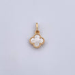 Dije Trebol 1gr / 1.7cm / Nacar Blanco Oro Amarillo 18K &