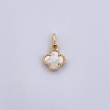 Dije Trebol 1gr / 1.7cm / Nacar Blanco Oro Amarillo 18K &