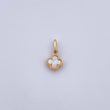 Dije Trebol 0.8gr / 1.5cm / Nacar Blanco Oro Amarillo 18K &