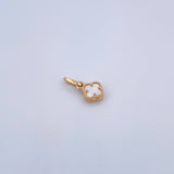 Dije Trebol 0.8gr / 1.5cm / Nacar Blanco Oro Amarillo 18K &