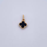 Dije Trebol 1gr / 1.7cm / Onix Negra Oro Amarillo 18K &