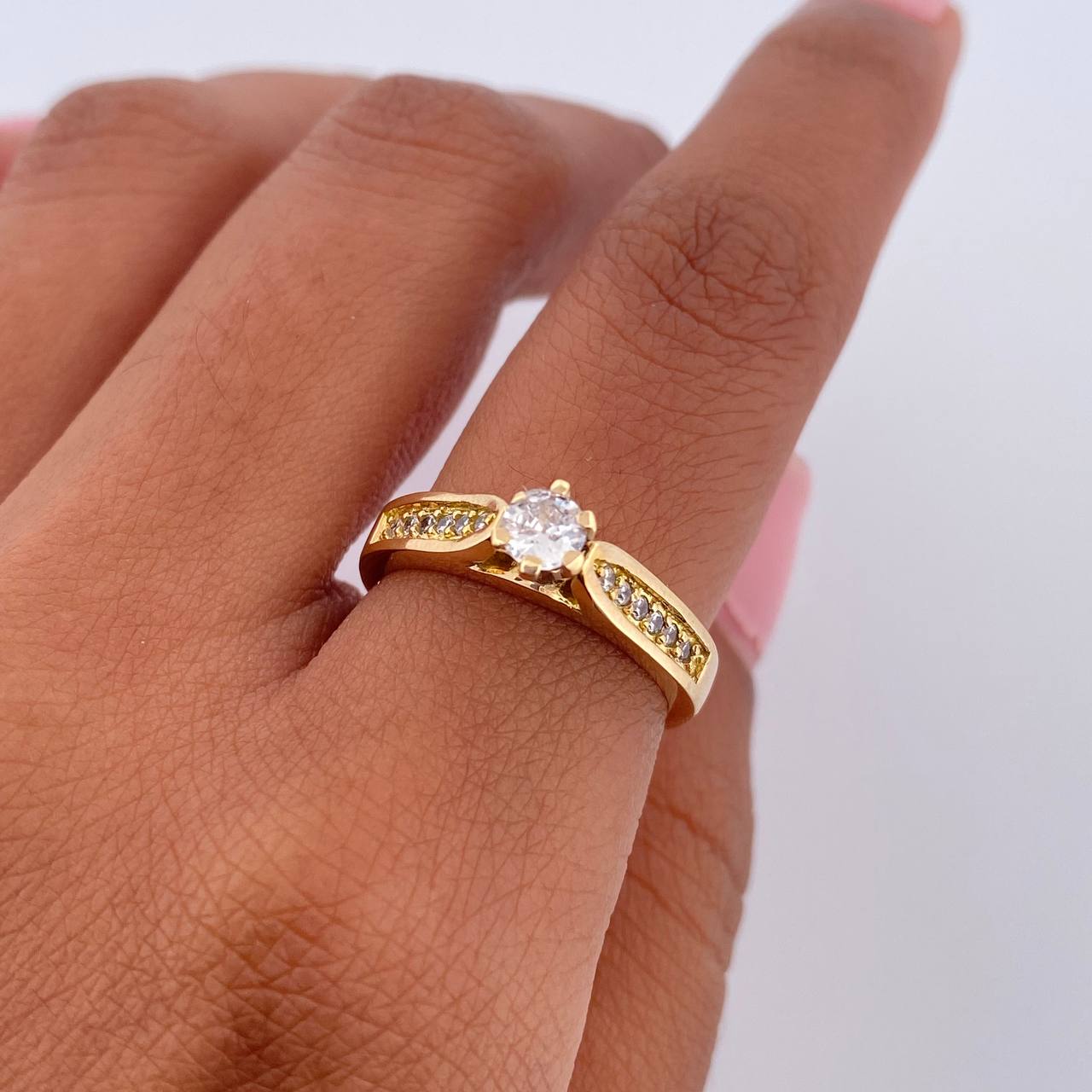 Anillo Solitario Puente 3.3gr / T5 3/4 / Oro 18K $