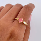 Anillo Trebol 1.95gr / T6 1/4 / Oro 18K $