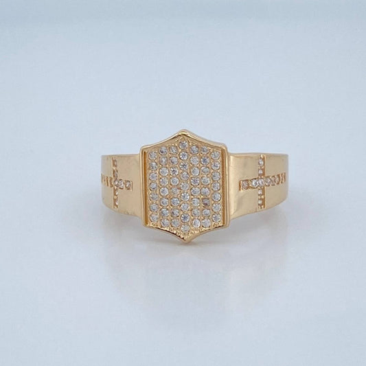 Anillo Escudo Cruces 4.95gr / T10 1/2 / Oro 18K $