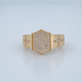 Anillo Escudo Cruces 4.95gr / T10 1/2 / Oro 18K $