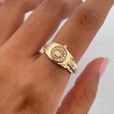 Anillo Correa Corona RX 3.65gr / T6 1/2 / Oro 18K $