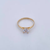 Anillo Solitario 1.4gr / T6 1/2 / Circon Blanco Oro Amarillo 18K &