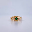 Anillo Linea Invertida 1.55gr / T7 / Circones Verdes Blancos Oro Amarillo 18K &