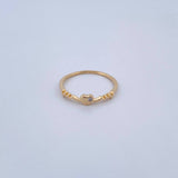Anillo Corazon Linea De Vida 1.3gr / T7 / Circon Blanco Oro Amarillo 18K &