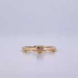 Anillo Corazon Linea De Vida 1.3gr / T7 / Circon Blanco Oro Amarillo 18K &