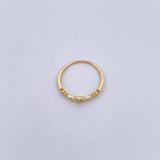 Anillo Corazon Linea De Vida 1.3gr / T7 / Circon Blanco Oro Amarillo 18K &