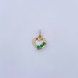 Dije Silueta Corazon 0.4gr / 1.7cm / Circones Verdes Oro Amarillo 18K &